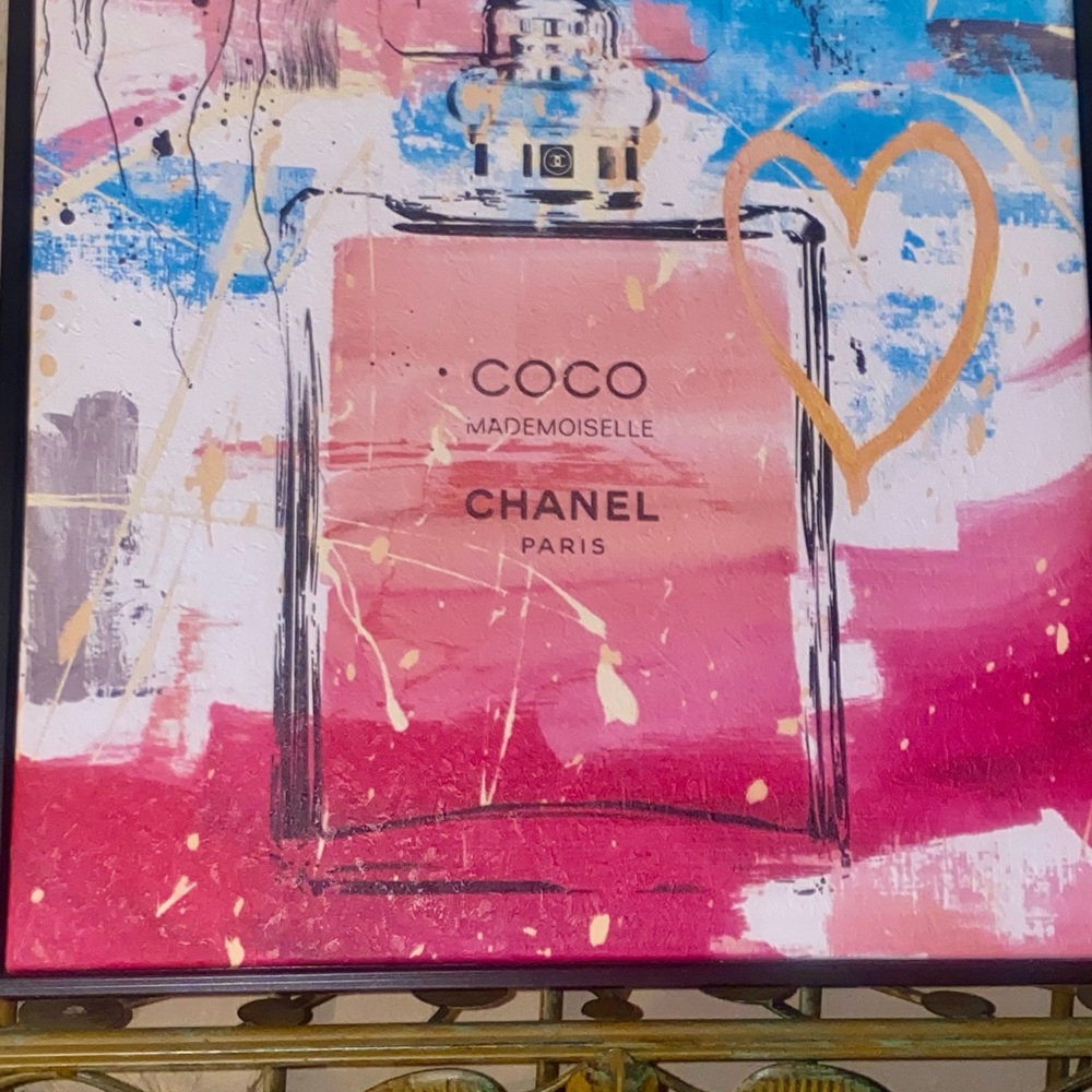 CHANEL Coco Mademoiselle Wall Art - Pink, Blue, Gold